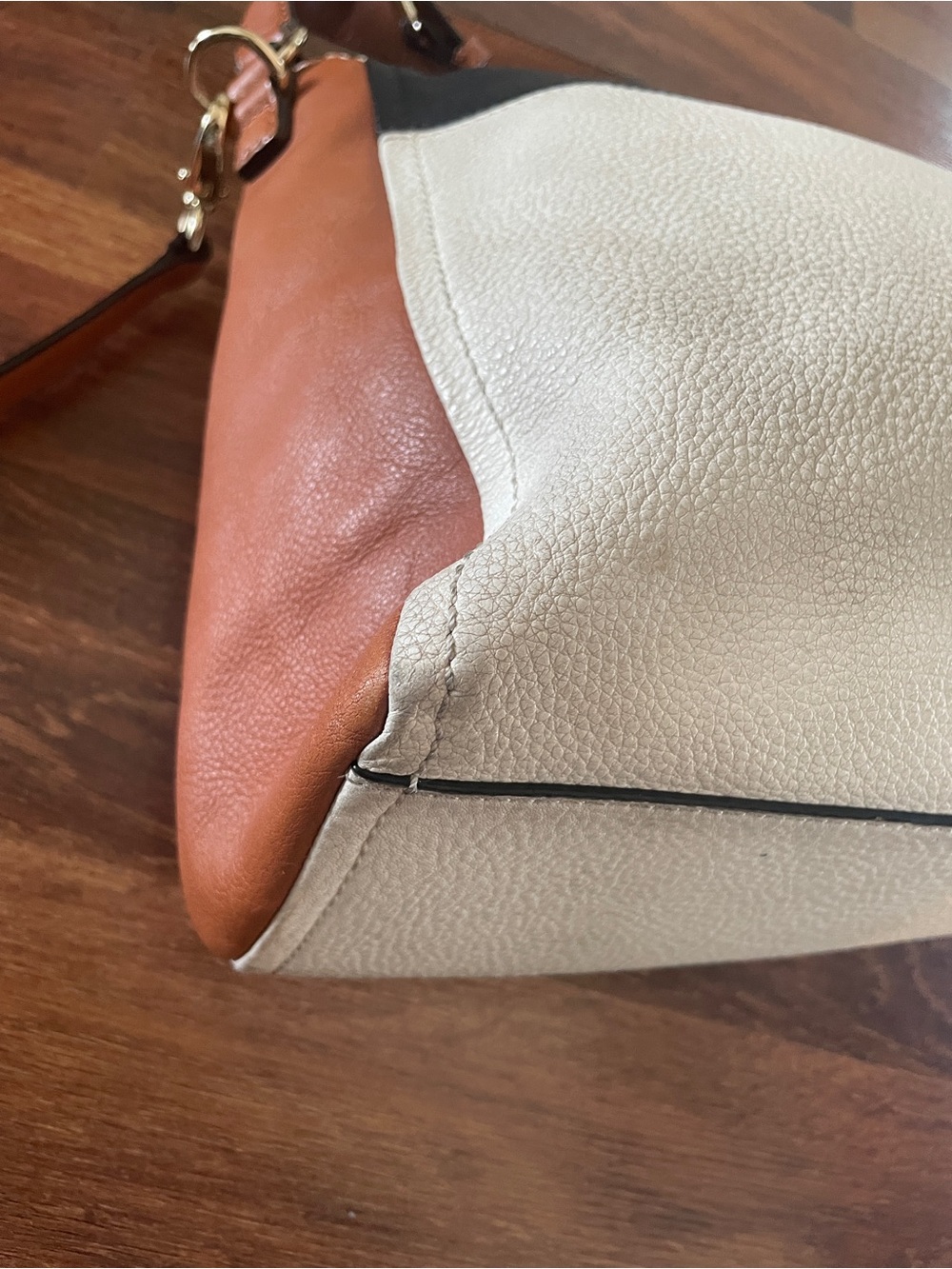 Kate Spade Colorblock Purse Crossbody Black White Brown Flap - Picture 8 of 16